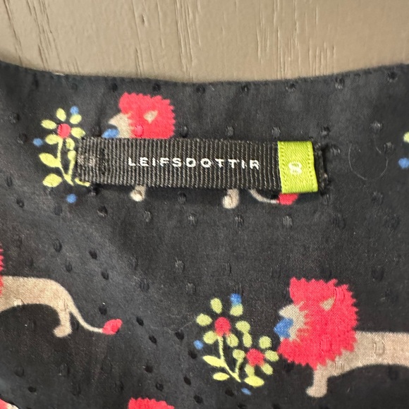 124. Anthropologie Noble Lore Lion Top By Leifsdottir Women’s Size 8 Silk Cotton - Picture 4 of 6